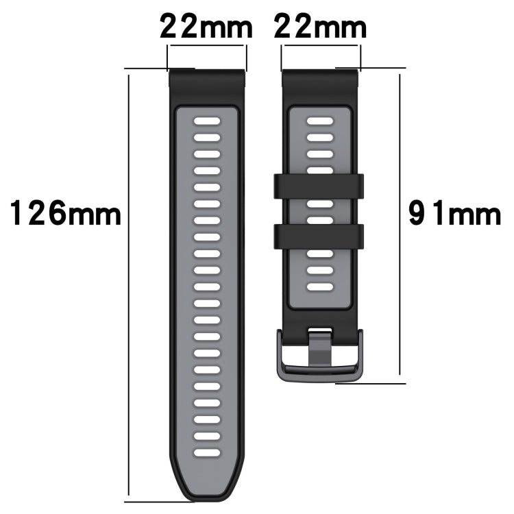 For Garmin Forerunner 955 Sports Two-Color Silicone Watch Band(Grey+Yellow) - Watch Bands by buy2fix | Online Shopping UK | buy2fix