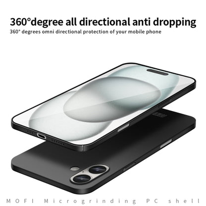 For iPhone 16 MOFI Frosted PC Ultra-thin Hard Phone Case(Black) - iPhone 16 Cases by MOFI | Online Shopping UK | buy2fix