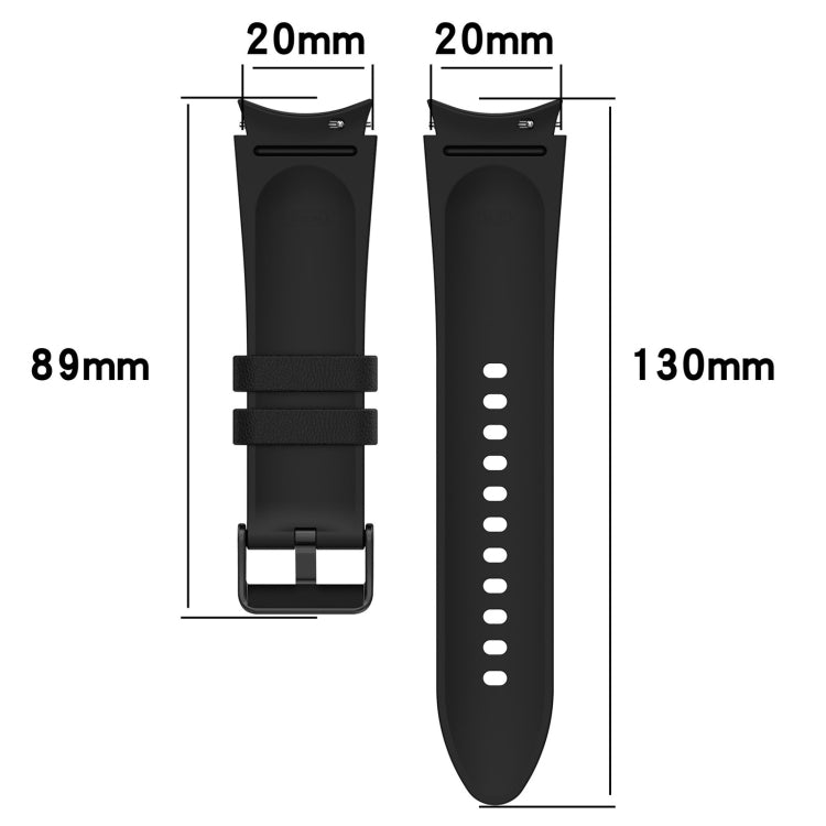 For Samsung Galaxy Watch 6 Silicone Leather Black Buckle Watch Band(Pink) - Watch Bands by buy2fix | Online Shopping UK | buy2fix