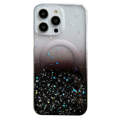 For iPhone 14 Pro Max MagSafe Glitter Hybrid Clear TPU Phone Case(Black) - iPhone 14 Pro Max Cases by buy2fix | Online Shopping UK | buy2fix