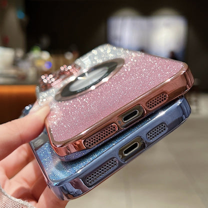 For iPhone 15 Plus MagSafe Gradient Glitter Electroplating TPU Phone Case(Purple) - iPhone 15 Plus Cases by buy2fix | Online Shopping UK | buy2fix
