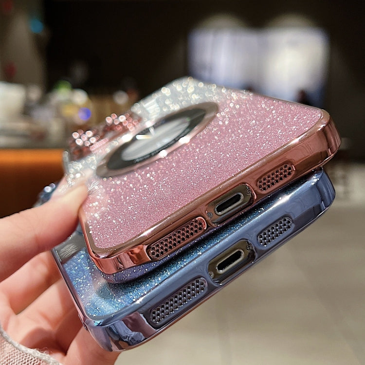 For iPhone 14 Pro MagSafe Gradient Glitter Electroplating TPU Phone Case(Rose) - iPhone 14 Pro Cases by buy2fix | Online Shopping UK | buy2fix