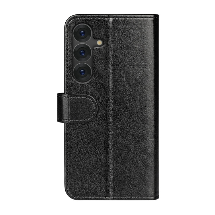 For Samsung Galaxy S25+ 5G R64 Texture Horizontal Flip Leather Phone Case(Black) - Galaxy S25+ 5G Cases by buy2fix | Online Shopping UK | buy2fix