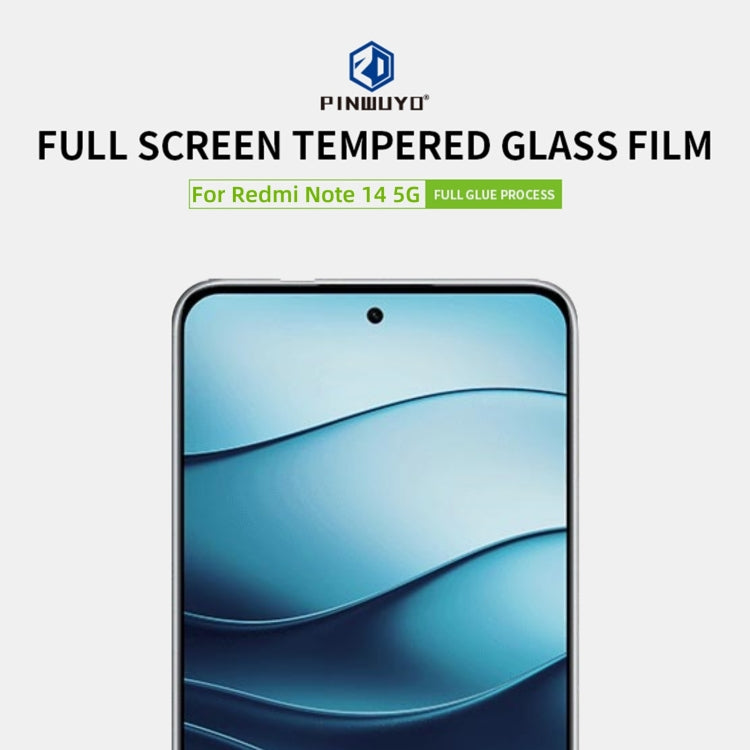 For Xiaomi Redmi Note 14 5G PINWUYO 9H 2.5D Full Screen Tempered Glass Film(Black) - Note 14 Tempered Glass by PINWUYO | Online Shopping UK | buy2fix