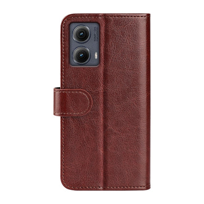 For Motorola Edge 5G 2024 R64 Texture Horizontal Flip Leather Phone Case(Brown) - Motorola Cases by buy2fix | Online Shopping UK | buy2fix