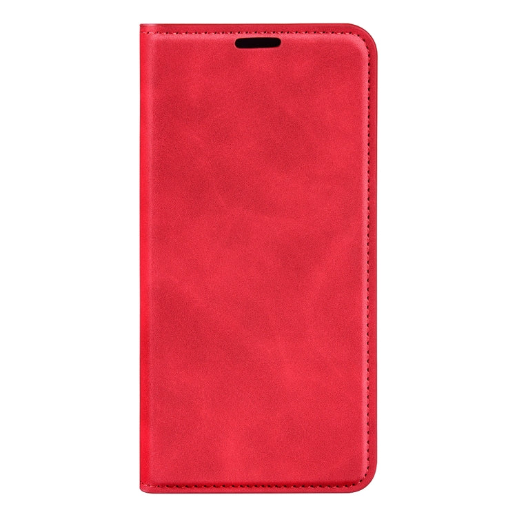 For Motorola Moto G Play 2024 Retro-skin Magnetic Suction Leather Phone Case(Red) - Motorola Cases by buy2fix | Online Shopping UK | buy2fix