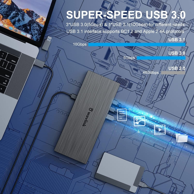 Wavlink UG69PD8 100W PD 18 in 1 Type-C Dock Compatible Type-C Universal Docking Station, Plug:US Plug - USB HUB by WAVLINK | Online Shopping UK | buy2fix