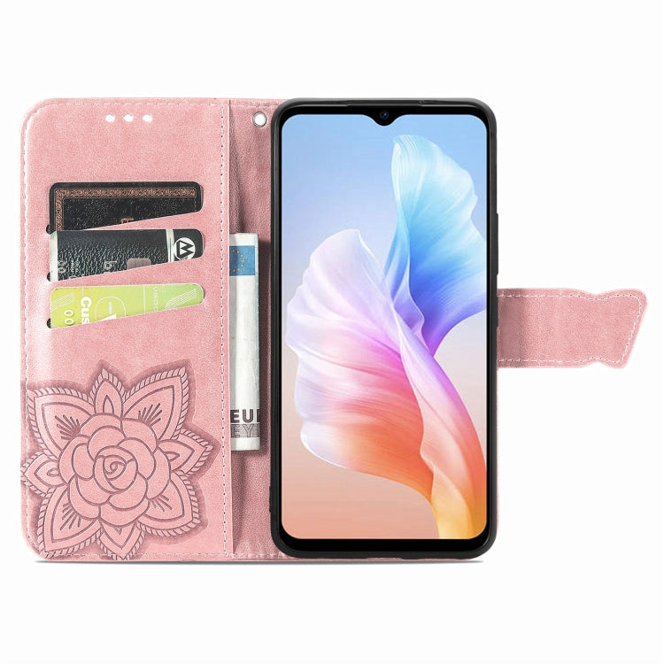 For DOOGEE X98 Pro / X98 Butterfly Love Flower Embossed Leather Phone Case(Rose Gold) - Doogee Cases by buy2fix | Online Shopping UK | buy2fix