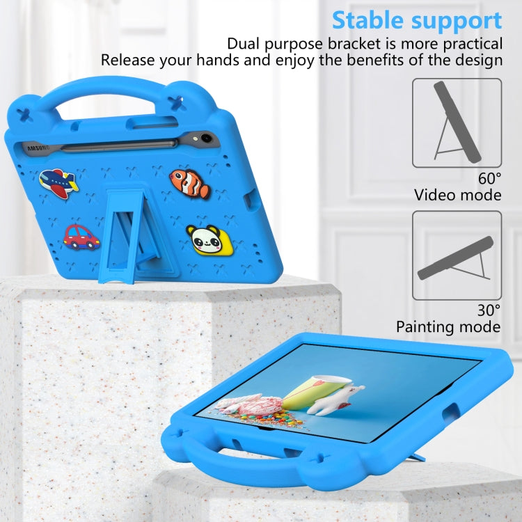 For Samsung Galaxy Tab S8 X700 Handle Kickstand Children EVA Shockproof Tablet Case(Sky Blue) - Galaxy Tab S8 Cases by buy2fix | Online Shopping UK | buy2fix