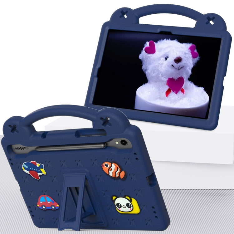 For Samsung Galaxy Tab S8 X700 Handle Kickstand Children EVA Shockproof Tablet Case(Navy Blue) - Galaxy Tab S8 Cases by buy2fix | Online Shopping UK | buy2fix