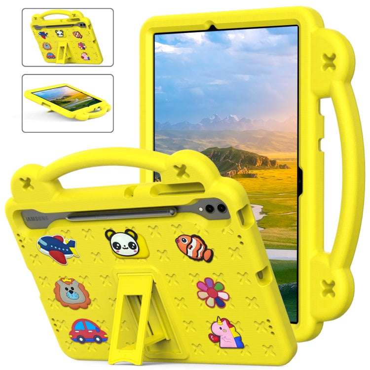 For Samsung Galaxy Tab S9+ 12.4 X810 Handle Kickstand Children EVA Shockproof Tablet Case(Yellow) - Galaxy Tab S9+ Cases by buy2fix | Online Shopping UK | buy2fix