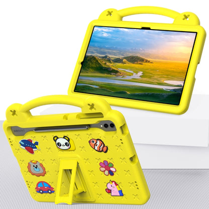 For Samsung Galaxy Tab S9+ 12.4 X810 Handle Kickstand Children EVA Shockproof Tablet Case(Yellow) - Galaxy Tab S9+ Cases by buy2fix | Online Shopping UK | buy2fix