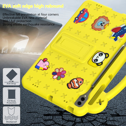 For Samsung Galaxy Tab S9+ 12.4 X810 Handle Kickstand Children EVA Shockproof Tablet Case(Yellow) - Galaxy Tab S9+ Cases by buy2fix | Online Shopping UK | buy2fix