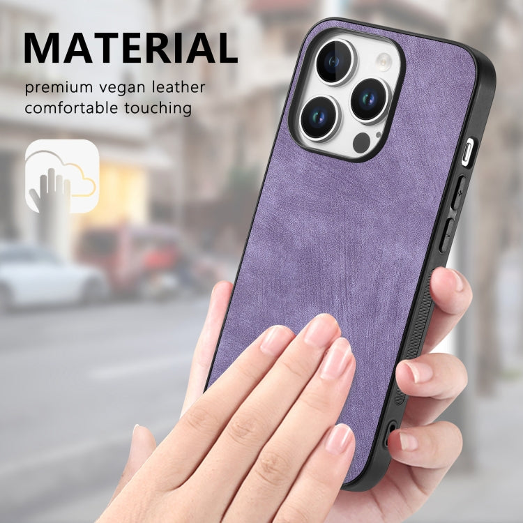 For iPhone 16 Pro Max Vintage Leather PC Back Cover Phone Case(Purple) - iPhone 16 Pro Max Cases by buy2fix | Online Shopping UK | buy2fix