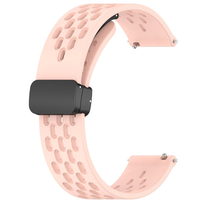 For Amazfit GTR Mini 20mm Folding Magnetic Clasp Silicone Watch Band(Pink) - Watch Bands by buy2fix | Online Shopping UK | buy2fix