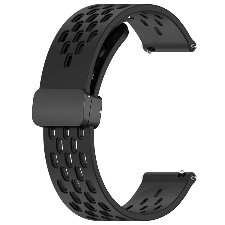 For Amazfit GTS 2 20mm Folding Magnetic Clasp Silicone Watch Band(Black) - Watch Bands by buy2fix | Online Shopping UK | buy2fix