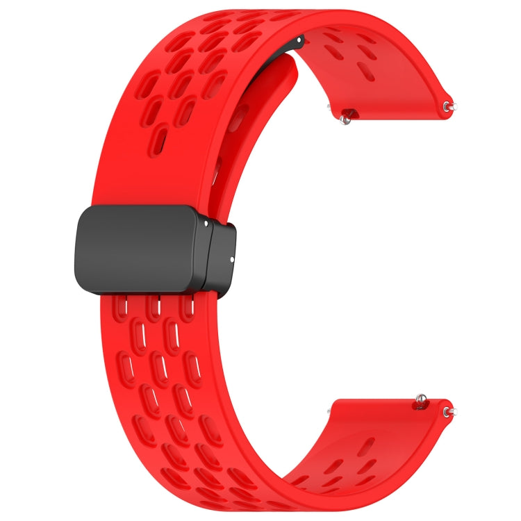 For Amazfit GTS 2 20mm Folding Magnetic Clasp Silicone Watch Band(Red) - Watch Bands by buy2fix | Online Shopping UK | buy2fix