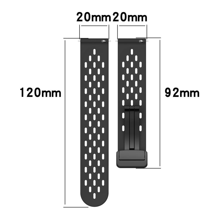 For Amazfit Bip3 20mm Folding Magnetic Clasp Silicone Watch Band(Hidden Green) - Watch Bands by buy2fix | Online Shopping UK | buy2fix