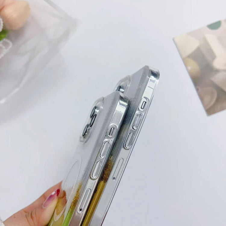 For iPhone 7 / 8 / SE 2022 / 2020  MagSafe Gilding Hybrid Clear TPU Phone Case(Green) - iPhone SE 2022 / 2020 / 8 / 7 Cases by buy2fix | Online Shopping UK | buy2fix