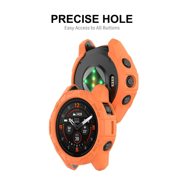 For Garmin Epix Pro 47mm / Fenix 7 / 7 Pro ENKAY Hat-Prince TPU Armor Designed Watch Protective Case(Orange) - Watch Cases by ENKAY | Online Shopping UK | buy2fix