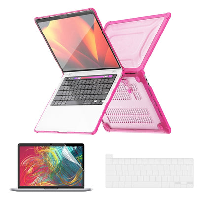 For MacBook Pro 13.3 A2251/A2289/A2338 ENKAY Hat-Prince 3 in 1 Protective Bracket Case Cover Hard Shell with TPU Keyboard Film / PET Screen Protector, Version:EU(Pink) - MacBook Pro Cases by ENKAY | Online Shopping UK | buy2fix