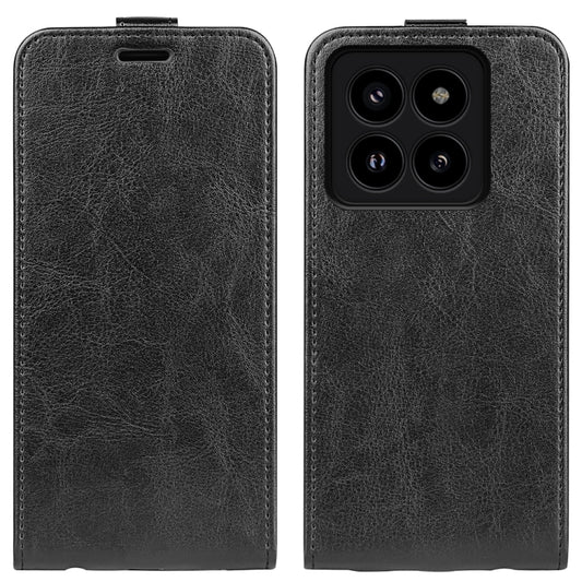 For Xiaomi 14 Pro R64 Texture Single Vertical Flip Leather Phone Case(Black) - 14 Pro Cases by buy2fix | Online Shopping UK | buy2fix