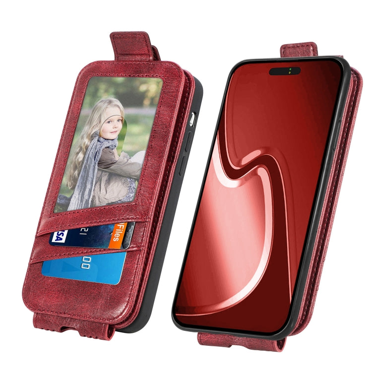 For iPhone 16 Zipper Wallet Vertical Flip Leather Phone Case(Red) - iPhone 16 Cases by buy2fix | Online Shopping UK | buy2fix