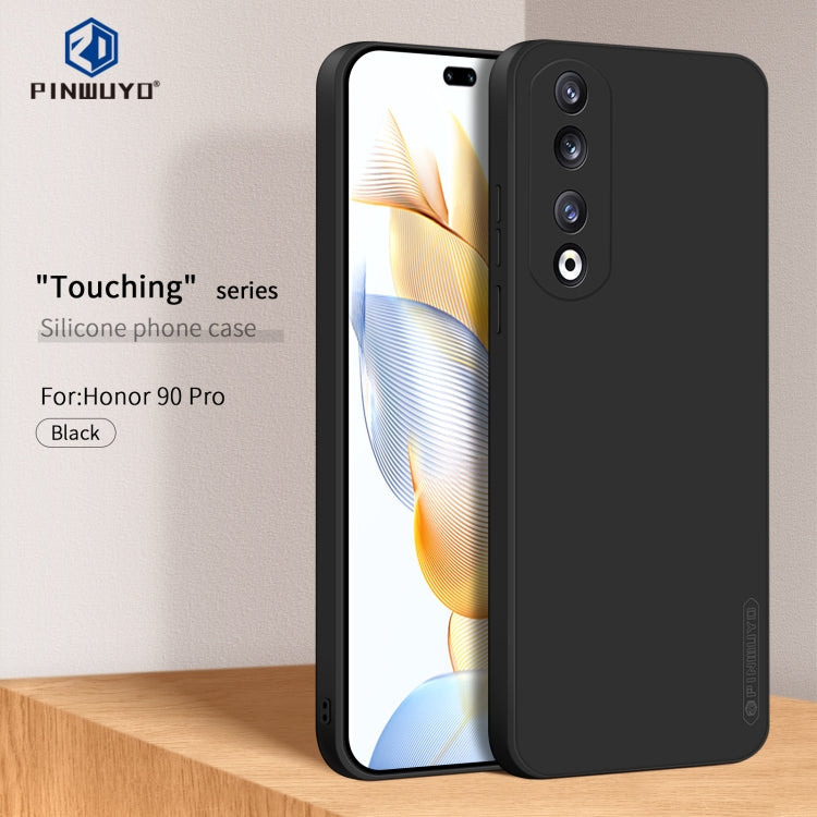 For Honor 90 Pro PINWUYO Sense Series Liquid Silicone TPU Phone Case(Black) - Honor Cases by PINWUYO | Online Shopping UK | buy2fix