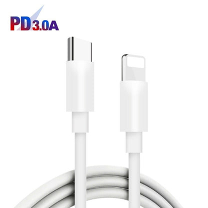 PD30W USB-C / Type-C + QC3.0 USB Charger with 1m Type-C to 8 Pin Data Cable, AU Plug(White) - USB Charger by buy2fix | Online Shopping UK | buy2fix