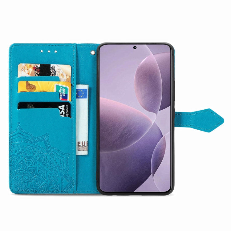 For Xiaomi Redmi K70 Mandala Flower Embossed Leather Phone Case(Blue) - K70 Cases by buy2fix | Online Shopping UK | buy2fix