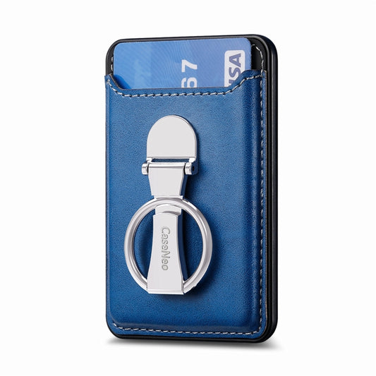 Magsafe Folding Ring Phone Card Bag Case for iPhone 15 / iPhone 14 / iPhone 13(Blue) - Others Accessories by buy2fix | Online Shopping UK | buy2fix