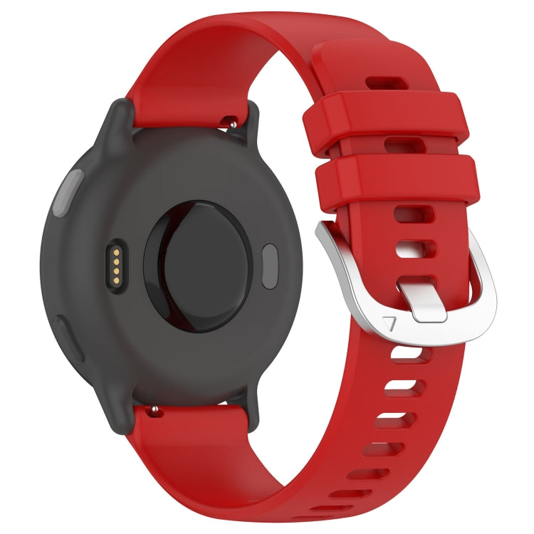 For Garmin Active5 Liquid Glossy Silver Buckle Silicone Watch Band(Red) - Watch Bands by buy2fix | Online Shopping UK | buy2fix