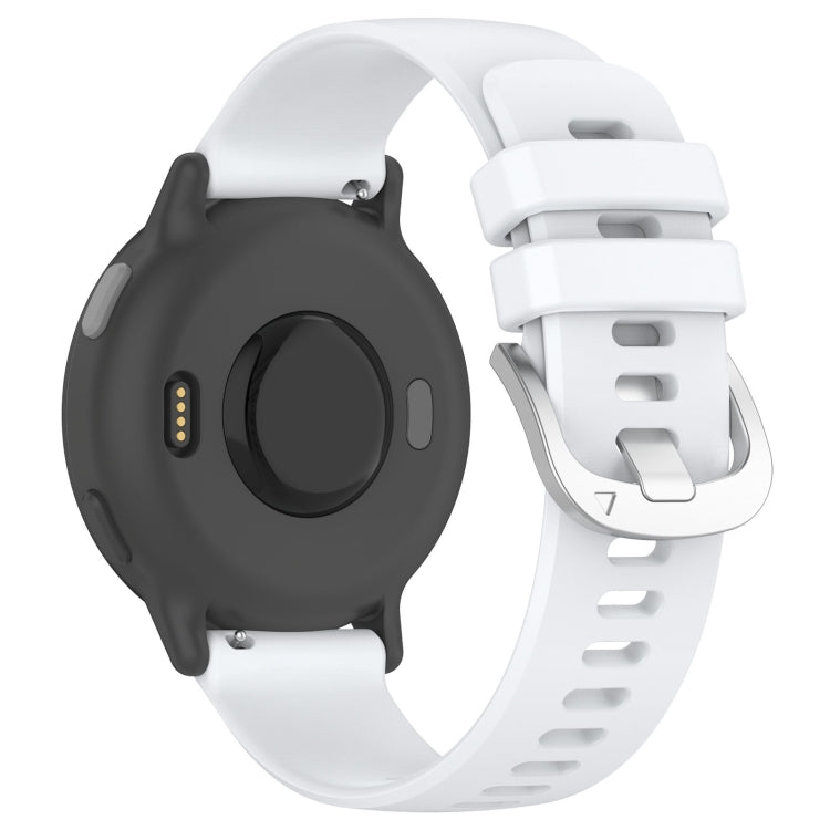 For Garmin Venu / Venu SQ Liquid Glossy Silver Buckle Silicone Watch Band(White) - Watch Bands by buy2fix | Online Shopping UK | buy2fix