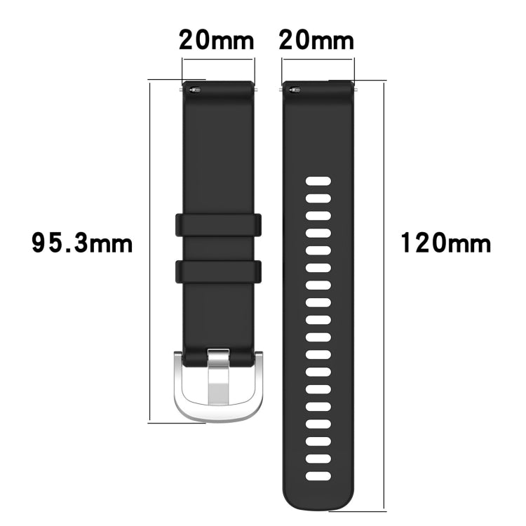 For Garmin Vivoactive 5 Liquid Glossy Silver Buckle Silicone Watch Band(Black) - Watch Bands by buy2fix | Online Shopping UK | buy2fix