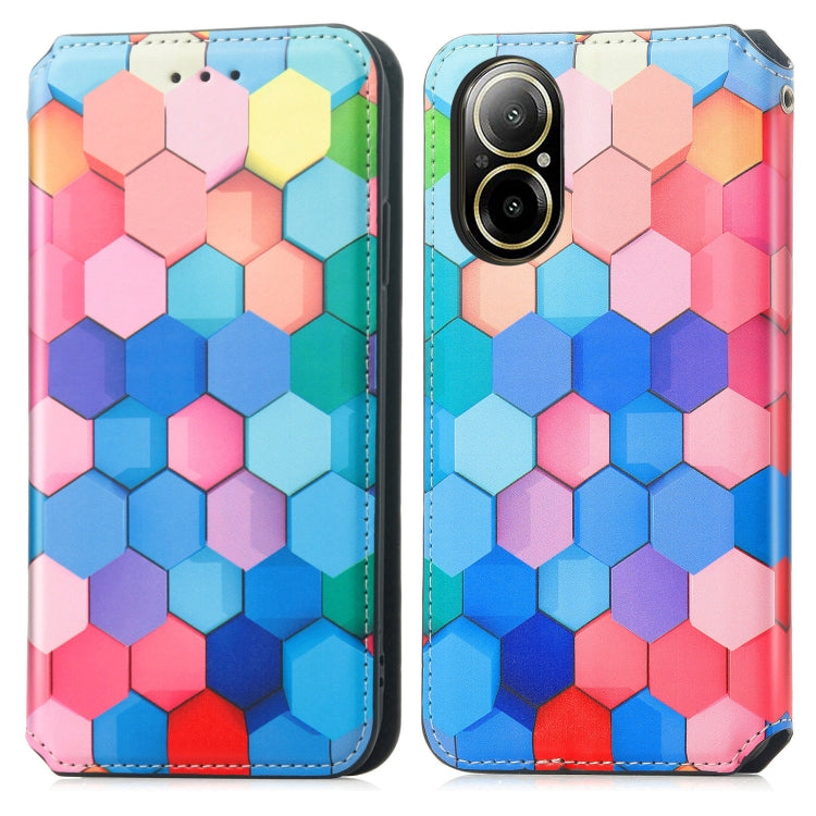 For Realme C67 4G CaseNeo Colorful Magnetic Leather Phone Case(Colored Squares) - C67 Cases by buy2fix | Online Shopping UK | buy2fix