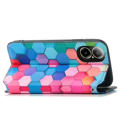 For Realme C67 4G CaseNeo Colorful Magnetic Leather Phone Case(Colored Squares) - C67 Cases by buy2fix | Online Shopping UK | buy2fix