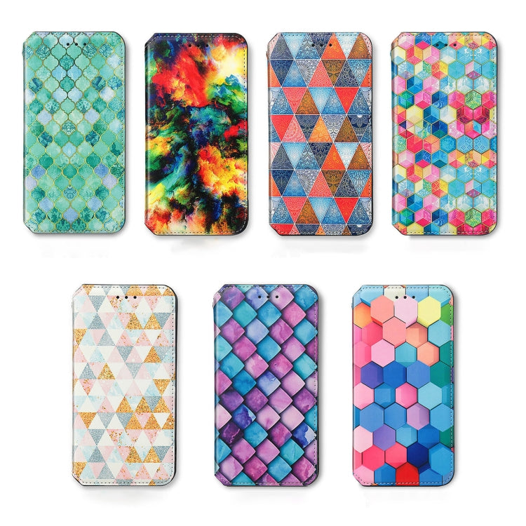 For Realme C67 4G CaseNeo Colorful Magnetic Leather Phone Case(Colored Squares) - C67 Cases by buy2fix | Online Shopping UK | buy2fix