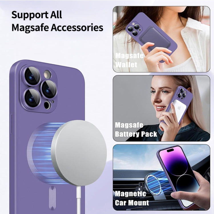 For iPhone 15 Pro ENKAY MagSafe Matte TPU Phone Case with Lens Film(Purple) - iPhone 15 Pro Cases by ENKAY | Online Shopping UK | buy2fix