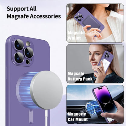 For iPhone 15 Pro ENKAY MagSafe Matte TPU Phone Case with Lens Film(Purple) - iPhone 15 Pro Cases by ENKAY | Online Shopping UK | buy2fix