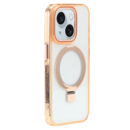 For iPhone 15 Starlink Stand Clear Magsafe Phone Case(Orange) - iPhone 15 Cases by buy2fix | Online Shopping UK | buy2fix