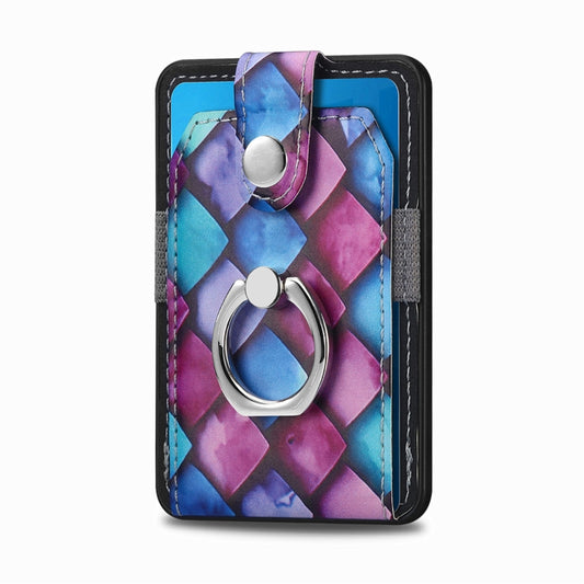 Magsafe  Castillo painted ring cell phone card case(Purple Scales) - Others Accessories by buy2fix | Online Shopping UK | buy2fix