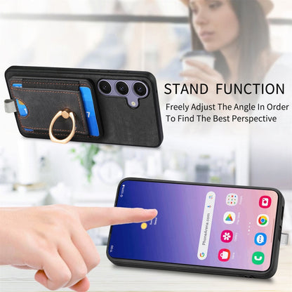 For Samsung Galaxy S25 Ultra 5G Retro Splitable Magnetic Card Bag Leather Phone Case(Black) - Galaxy Phone Cases by buy2fix | Online Shopping UK | buy2fix