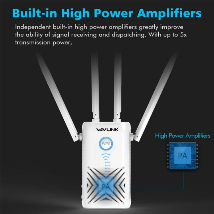 WAVLINK WN579X3 With 5dBi Antennas AC1200 Wireless Router 2.4G / 5G Dual Band WiFi Repeater, Plug:AU Plug - Wireless Routers by WAVLINK | Online Shopping UK | buy2fix