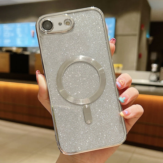 For iPhone SE 2022 / 7 / 8 MagSafe Glitter Electroplating TPU Phone Case(Silver) - iPhone SE 2022 / 2020 / 8 / 7 Cases by buy2fix | Online Shopping UK | buy2fix