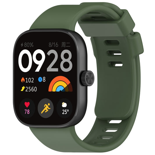 For Redmi Watch 4 Solid Color Silicone Sports Watch Band(Dark Green) - Watch Bands by buy2fix | Online Shopping UK | buy2fix