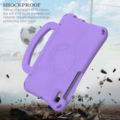 For Samsung Galaxy Tab A7 Lite 8.7 T220/T225 Handle Football Shaped EVA Shockproof Tablet Case(Light Purple) - Tab A7 Lite T220 / T225 by buy2fix | Online Shopping UK | buy2fix