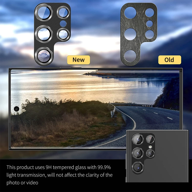 For Samsung Galaxy S24 Ultra 5G ENKAY Hat-Prince 9H Rear Camera Lens Aluminium Alloy Tempered Glass Film(Black) - Galaxy S24 Ultra 5G Tempered Glass by ENKAY | Online Shopping UK | buy2fix