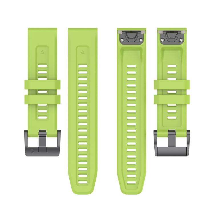 For Garmin Instinct 2 / Instinct Solid Color Black Buckle Silicone Quick Release Watch Band(Lime green) - Watch Bands by buy2fix | Online Shopping UK | buy2fix