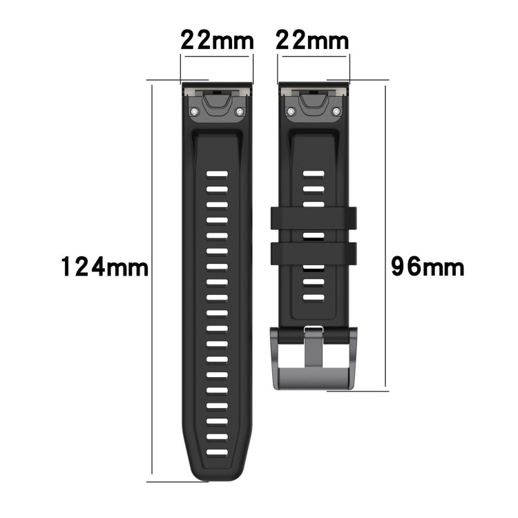 For Garmin MARQ Solid Color Black Buckle Silicone Quick Release Watch Band(Dark Green) - Watch Bands by buy2fix | Online Shopping UK | buy2fix