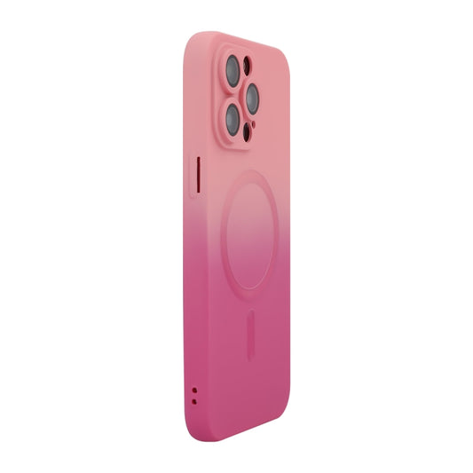 For iPhone 14 Pro Max ENKAY Hat-Prince MagSafe Rainbow Gradient Silicone Phone Case with Lens Film(Pink Rose) - iPhone 14 Pro Max Cases by ENKAY | Online Shopping UK | buy2fix